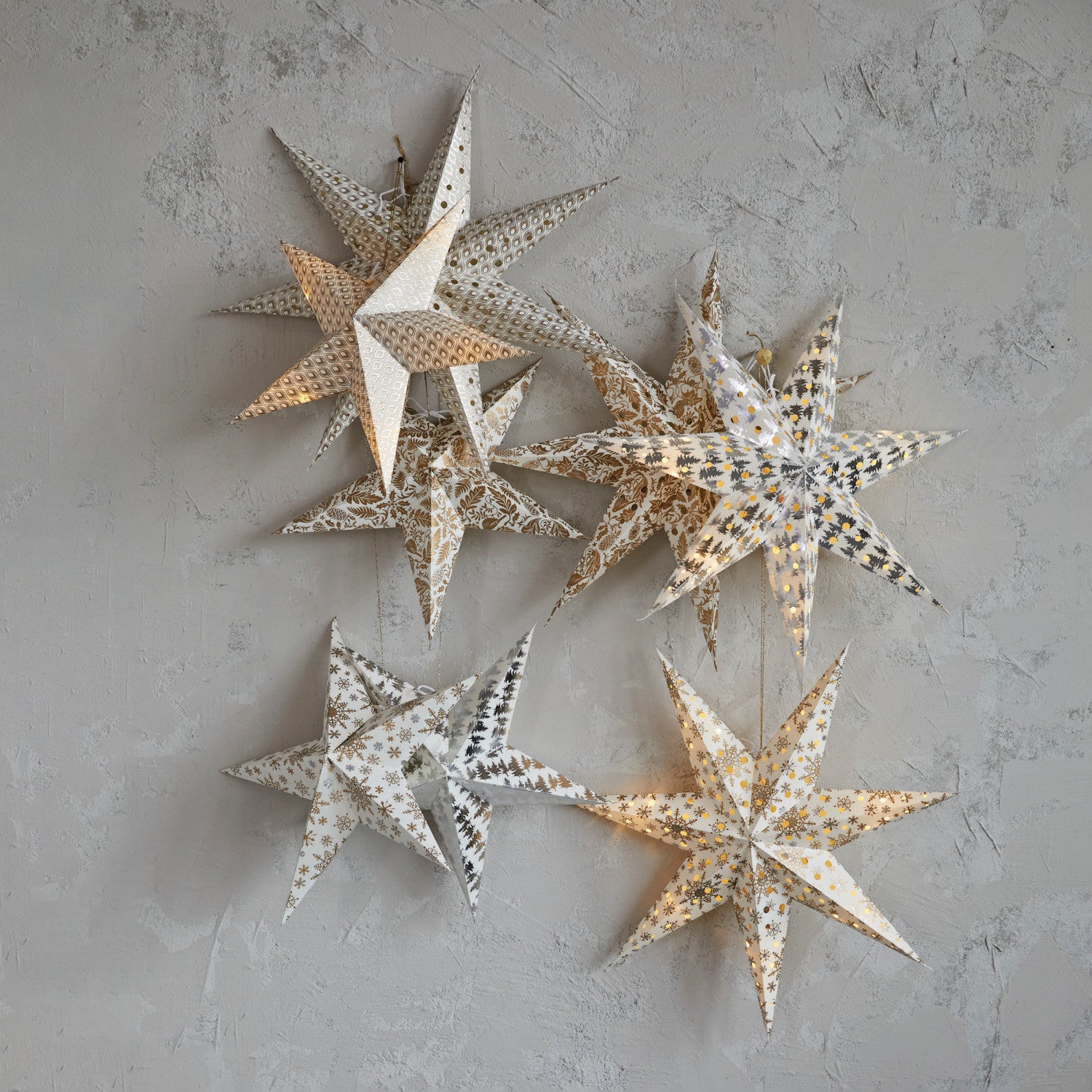 Paper star led lights sales