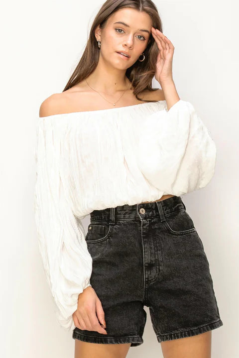 Off shoulder white